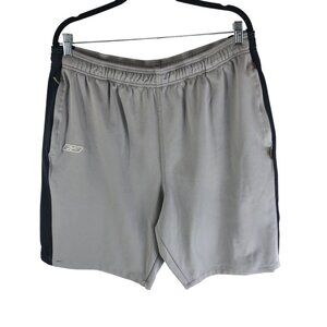 Reebok Mens Gray & Black Athletic Basketball Shorts Drawstring Size XXL
